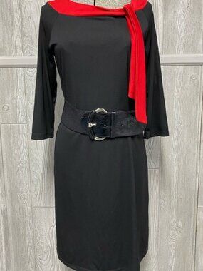 Black & Red Jackie O style Dress Size Medium EUC